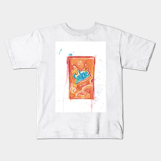 Sukie orange Drink Kids T-Shirt by DebTheZeb